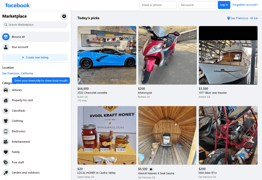 Facebook Marketplace - Top Social Media Shops to Sell Online Without A Website