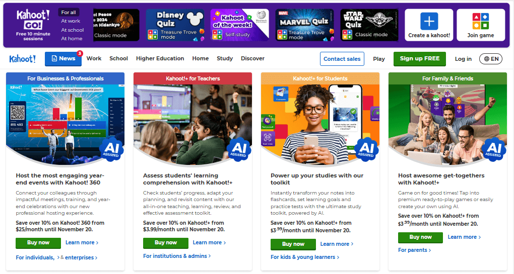 Kahoot! Free Online Quiz Platforms