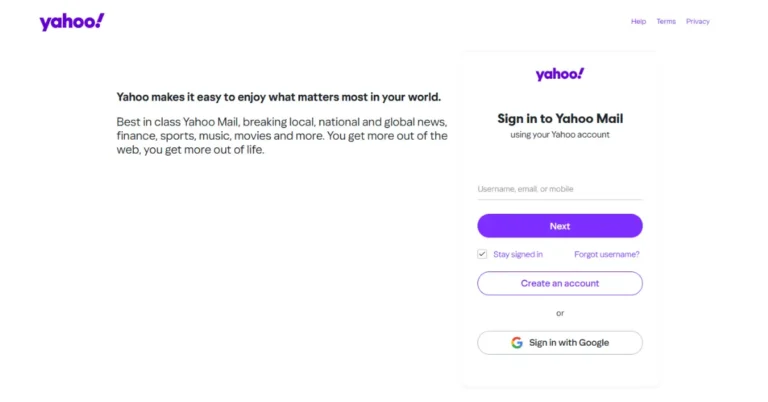 Yahoo Mail Sign In