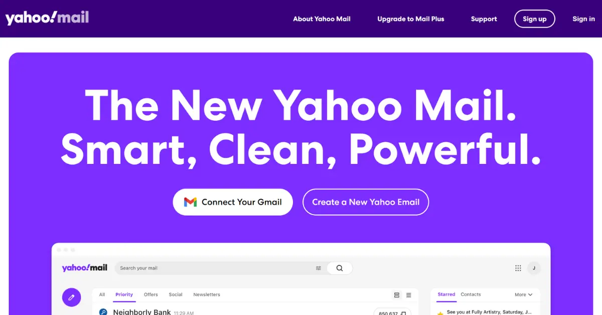 Image Yahoo Mail Registration Page